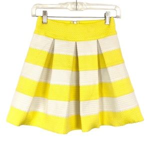 Cy USA Yellow & White Striped Rubber Blend Skirt